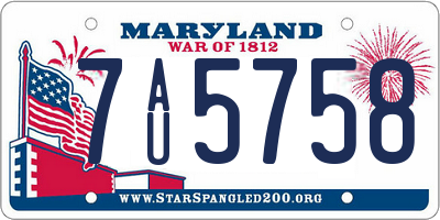 MD license plate 7AU5758