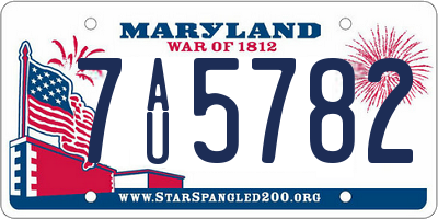MD license plate 7AU5782