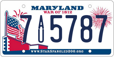 MD license plate 7AU5787