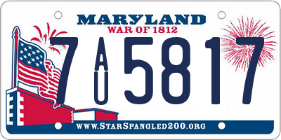 MD license plate 7AU5817