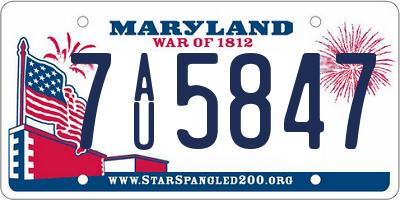 MD license plate 7AU5847