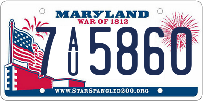 MD license plate 7AU5860