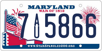 MD license plate 7AU5866