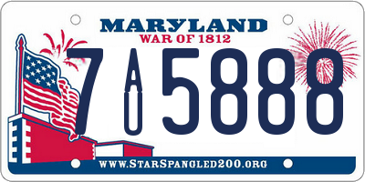MD license plate 7AU5888