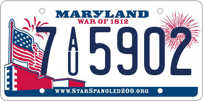 MD license plate 7AU5902