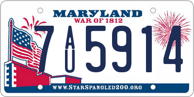 MD license plate 7AU5914