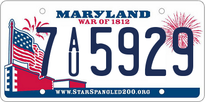 MD license plate 7AU5929