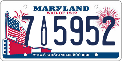 MD license plate 7AU5952