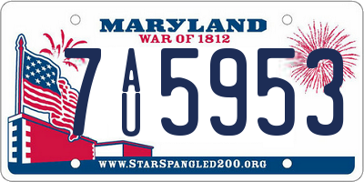 MD license plate 7AU5953