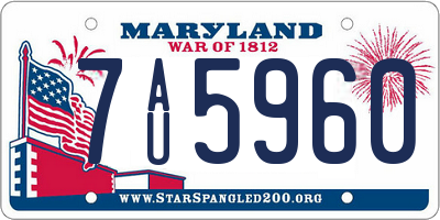 MD license plate 7AU5960