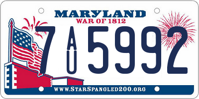 MD license plate 7AU5992