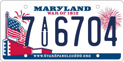 MD license plate 7AU6704
