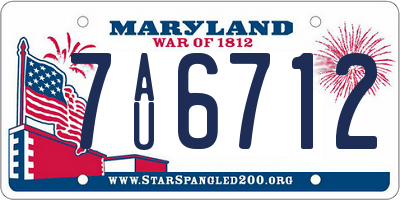 MD license plate 7AU6712
