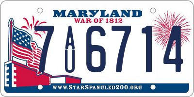 MD license plate 7AU6714