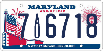 MD license plate 7AU6718