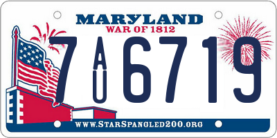 MD license plate 7AU6719