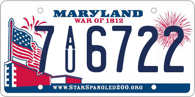 MD license plate 7AU6722