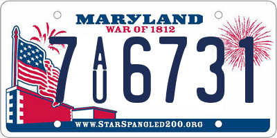 MD license plate 7AU6731