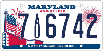 MD license plate 7AU6742