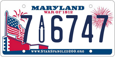 MD license plate 7AU6747