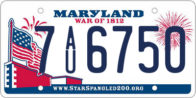 MD license plate 7AU6750