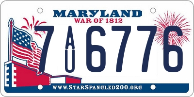 MD license plate 7AU6776