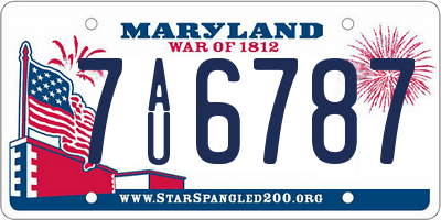 MD license plate 7AU6787