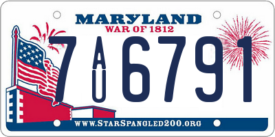 MD license plate 7AU6791
