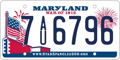 MD license plate 7AU6796