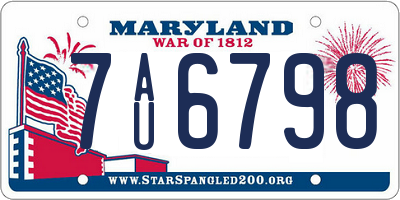 MD license plate 7AU6798