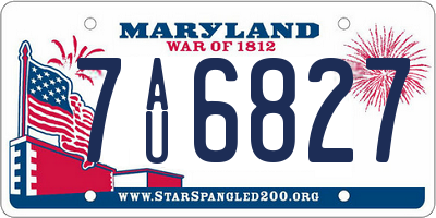 MD license plate 7AU6827