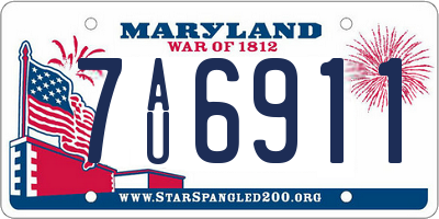 MD license plate 7AU6911