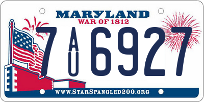 MD license plate 7AU6927
