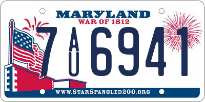MD license plate 7AU6941