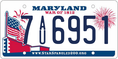 MD license plate 7AU6951