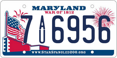 MD license plate 7AU6956