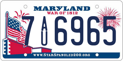 MD license plate 7AU6965