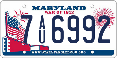 MD license plate 7AU6992