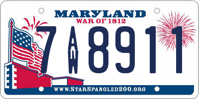 MD license plate 7AW8911