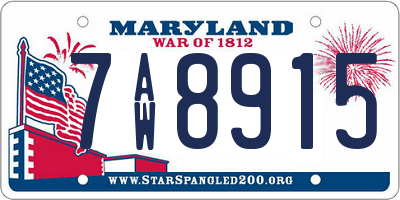 MD license plate 7AW8915