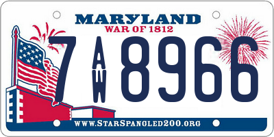 MD license plate 7AW8966