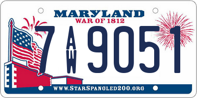 MD license plate 7AW9051