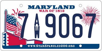 MD license plate 7AW9067