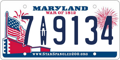 MD license plate 7AW9134