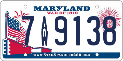 MD license plate 7AW9138