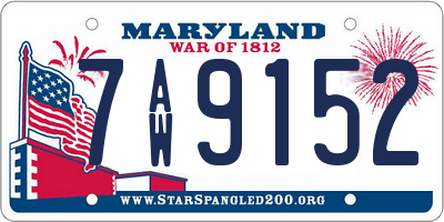 MD license plate 7AW9152