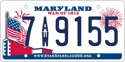 MD license plate 7AW9155