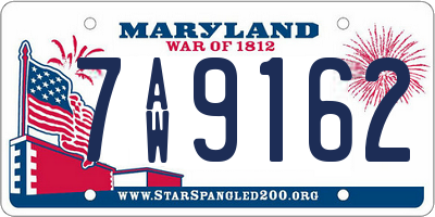 MD license plate 7AW9162