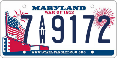 MD license plate 7AW9172