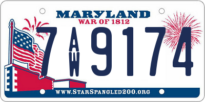 MD license plate 7AW9174